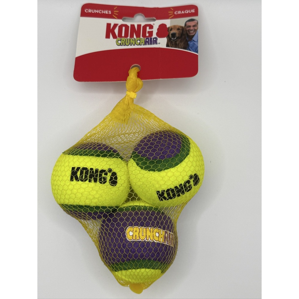 KONG CrunchAir ACT2 Dog Toy Medium 3-Pack Durable Tennis Ball Chew